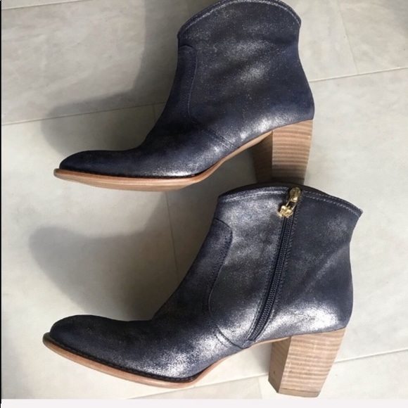 Blue Gray Sparkle Maison Auguste ankle booties 10 - Picture 7 of 8